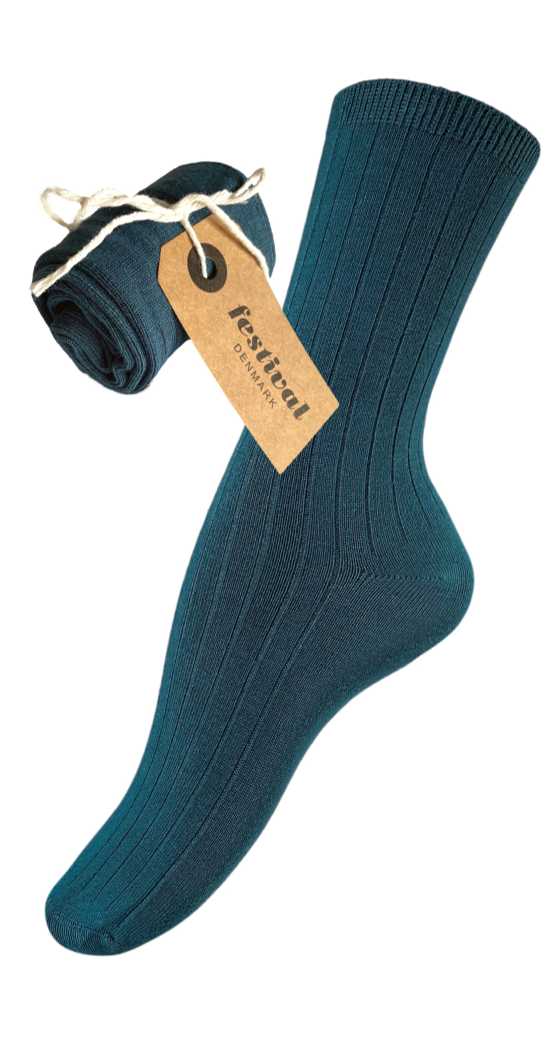 FESTIVAL bamboo sock colour blue petrol one size