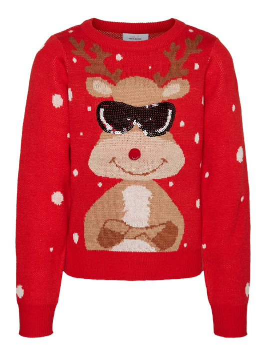 VMNEWTINSEL LS O-NECK BLOUSE XMAS GIRL