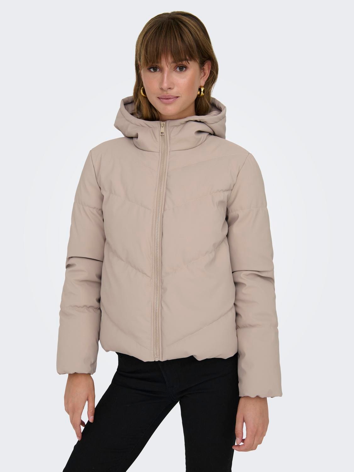 JDYARNHEM WATER REP SHORT PUFFA beige