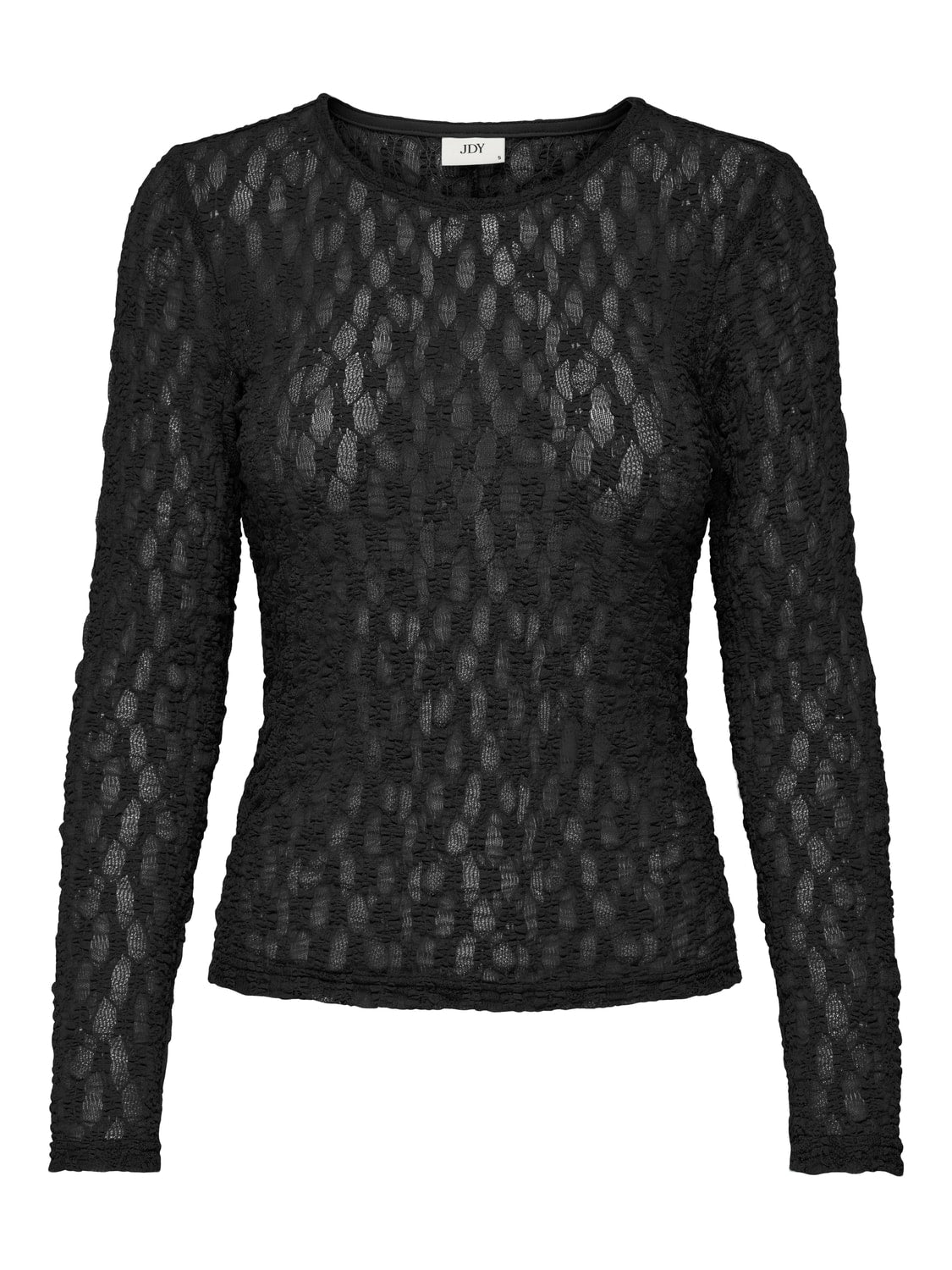 JDYEVA L/S O-NECK LACE TOP BLACK