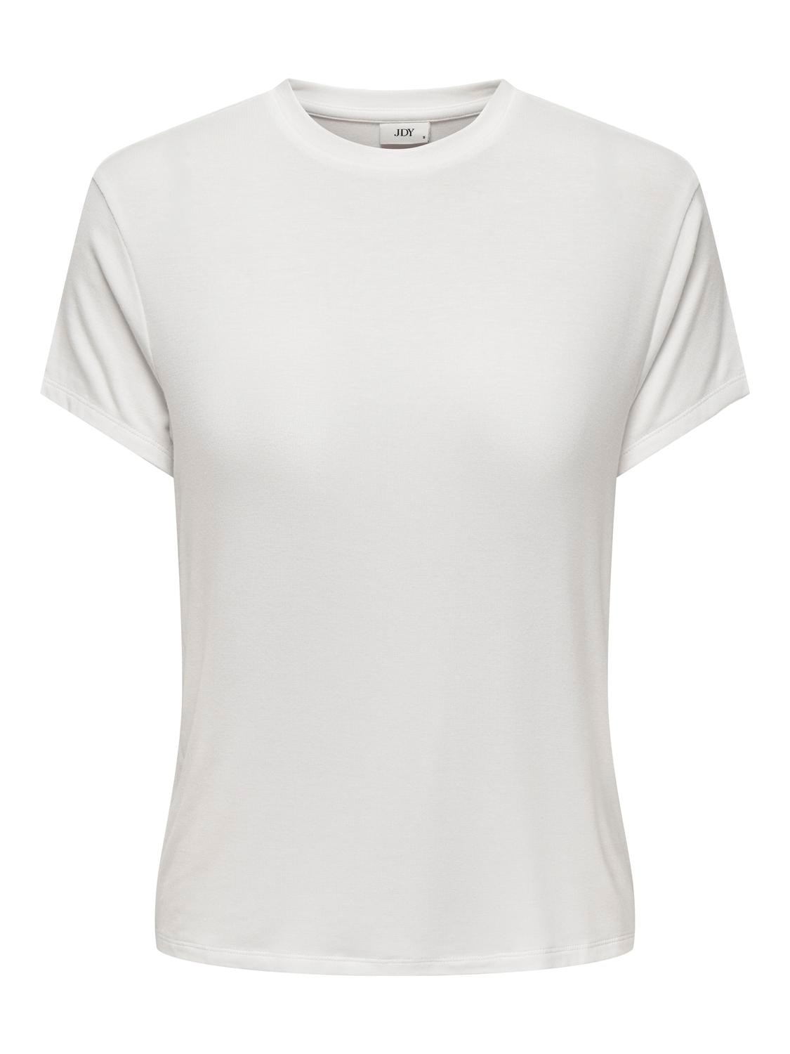 JDYCOMO S/S BAMBOO O NECK TOP WHITE