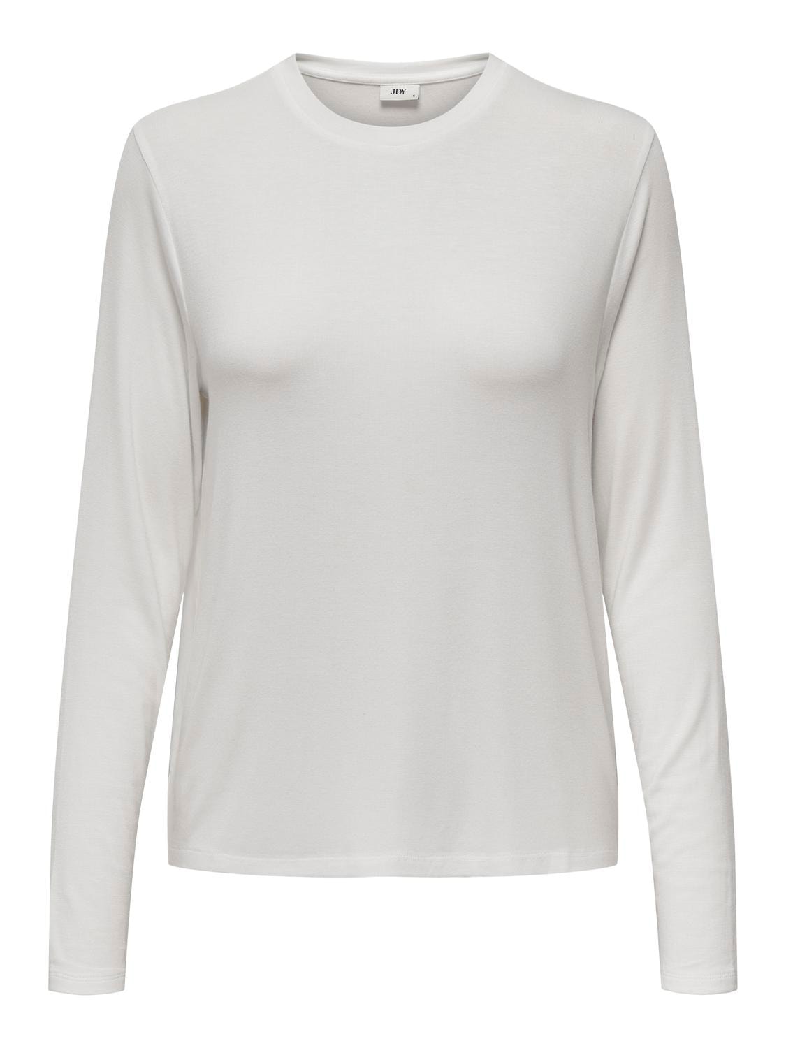 JDYCOMO L/S BAMBOO O NECK TOP WHITE