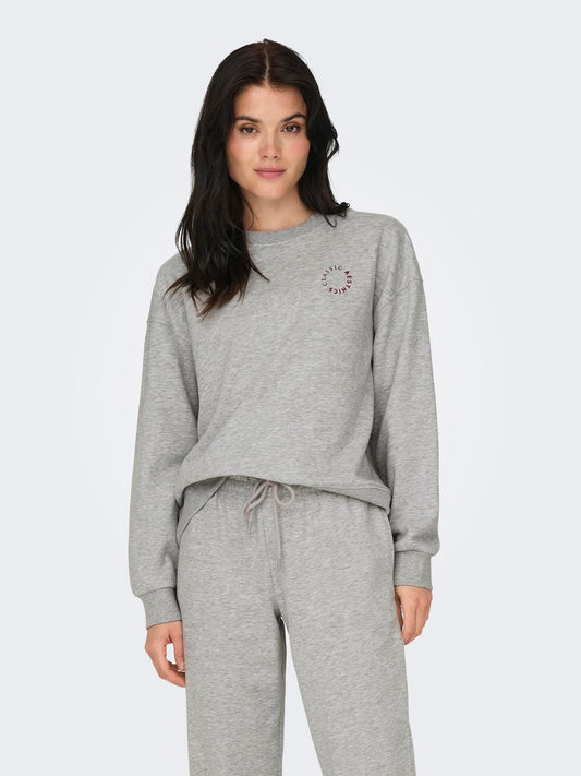 JDYSALLY LS O NECK SWEAT GREY