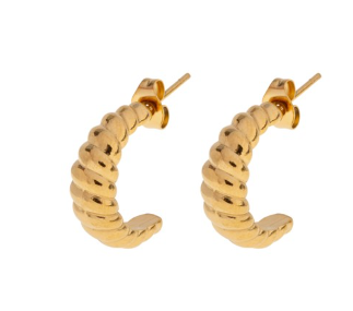 Kali Croissant Stud Hoop Earrings Stainless Steel