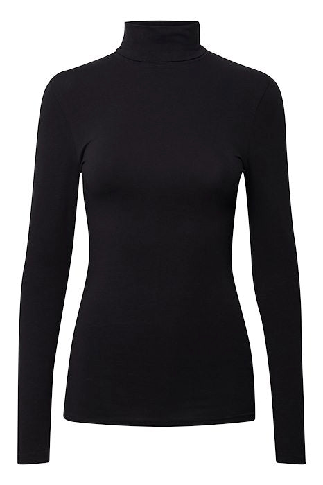 Pamila roll neck - Jersey BLACK