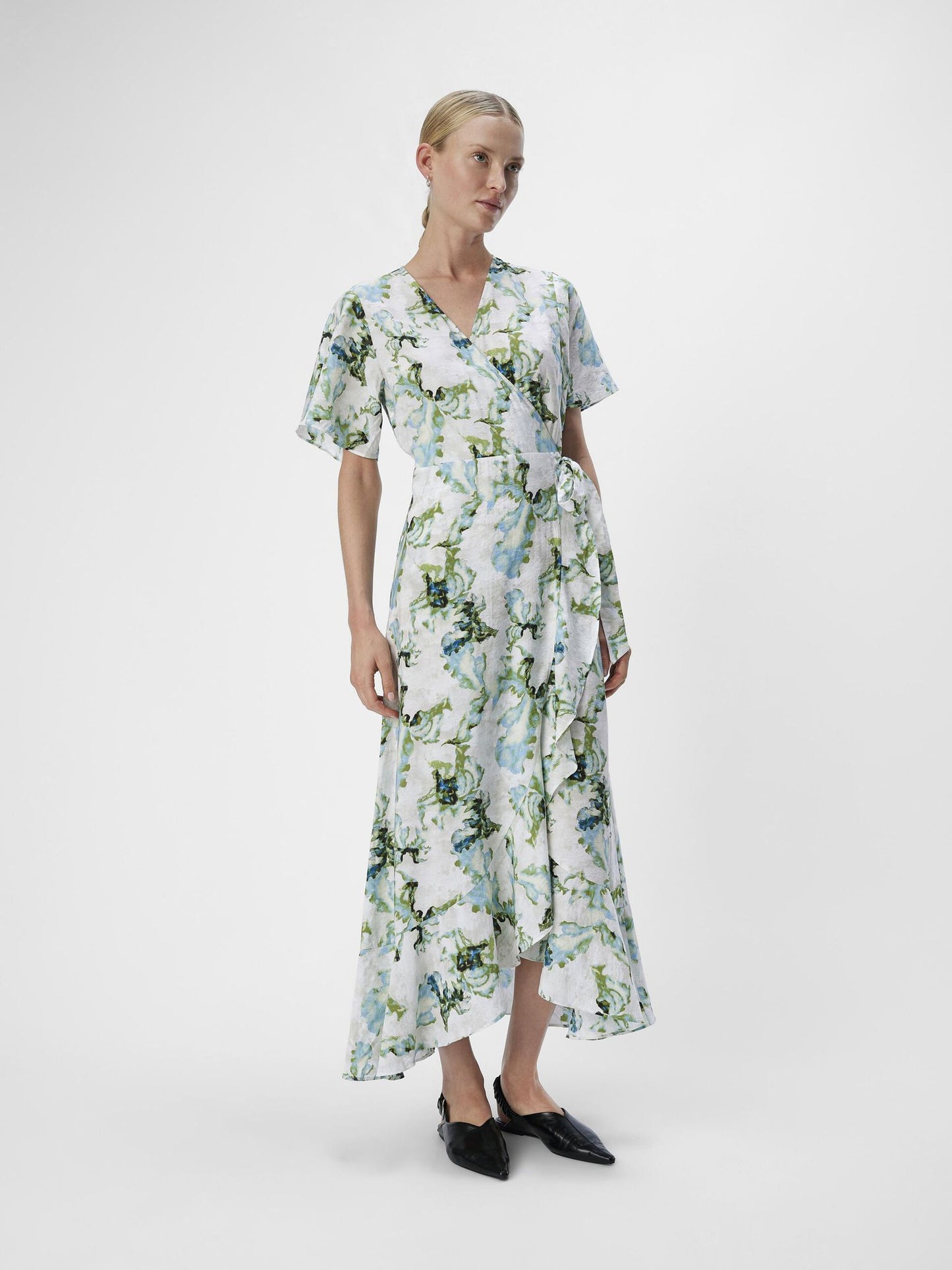 OBJIDDA PAPAYA S/S WRAP DRESS