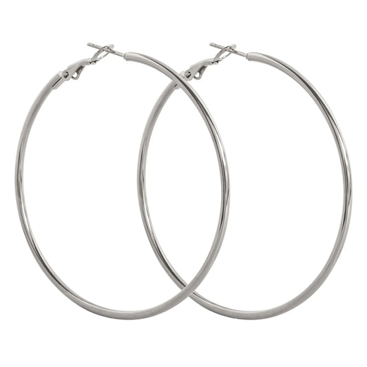 Jo Large Hoop Earrings 55 mm Stainless Steel - Silv