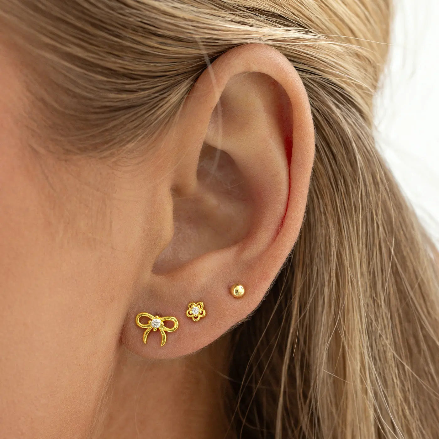 Arbo Small Ball Stud Earrings - Gold