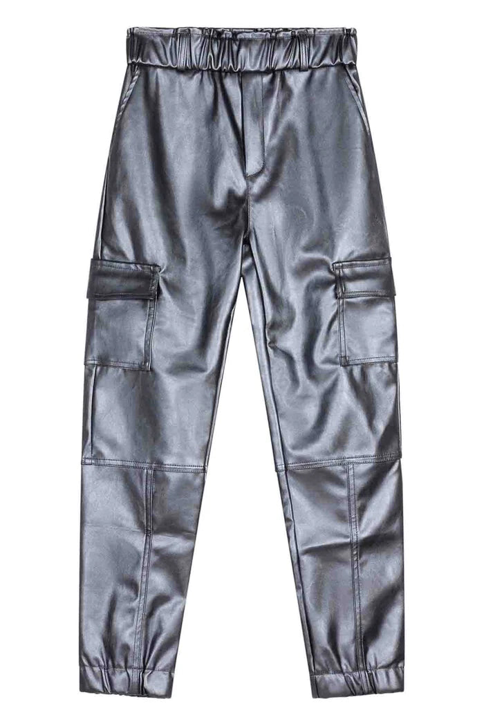 Vegan Leather Cargo Pants