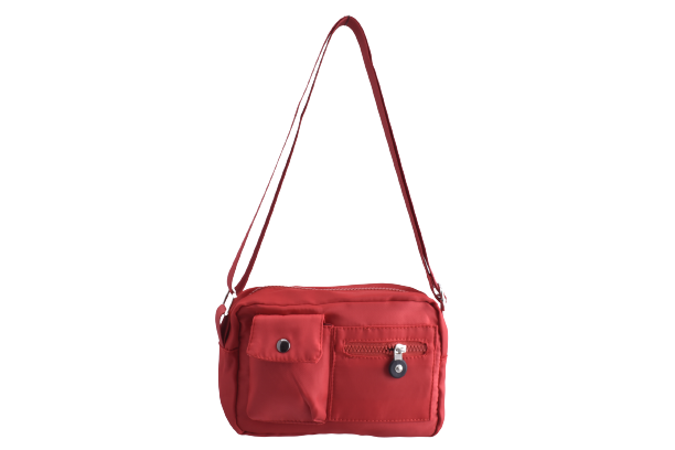 Nylon Bag w/ Pockets RED