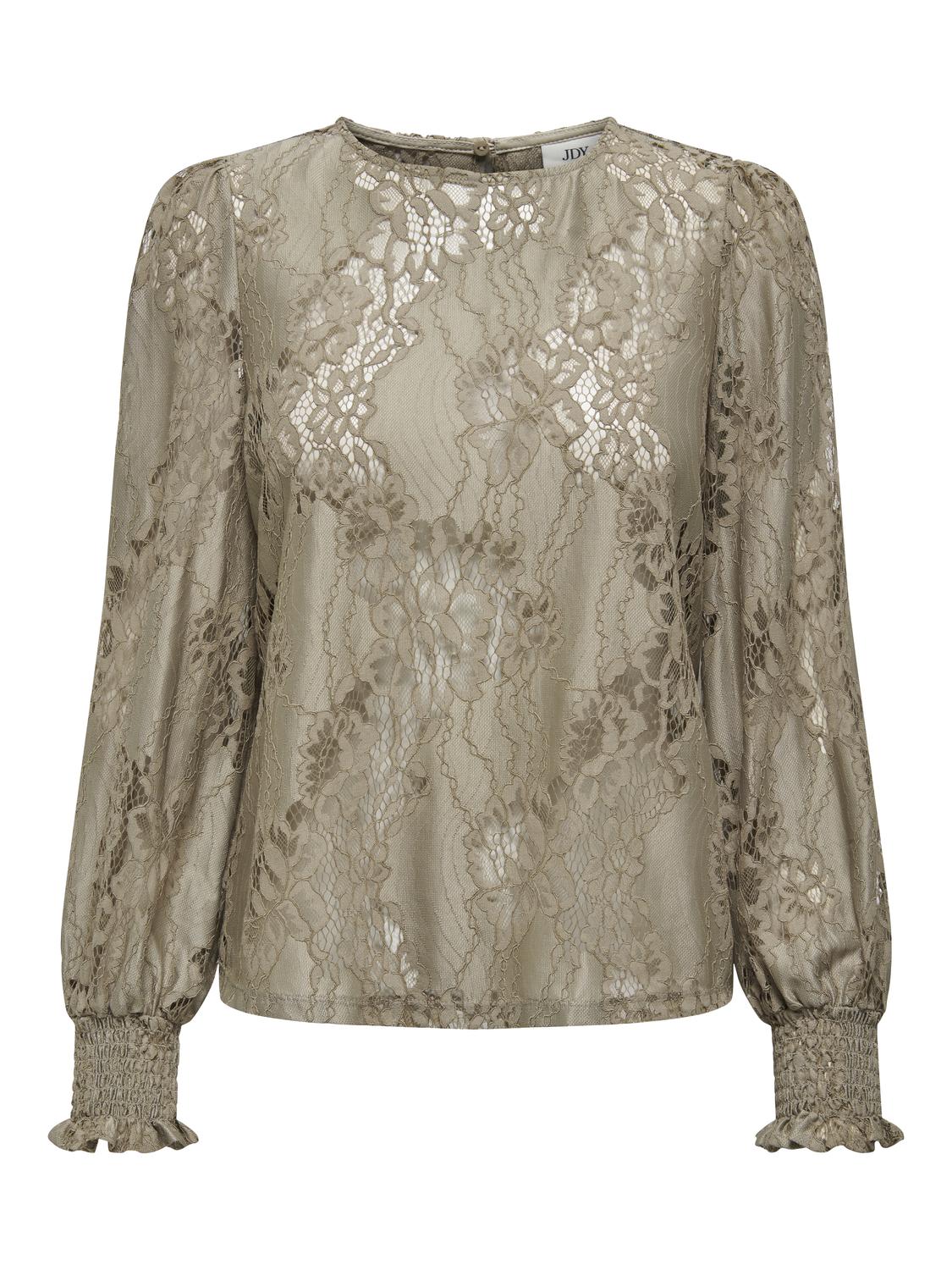 DYDANIELLA L/S LACE TOP Beige