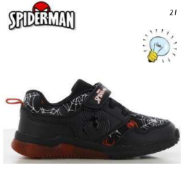 Sort sneaker m/speedlace, velcro & blinklys MARVEL SPIDERMAN