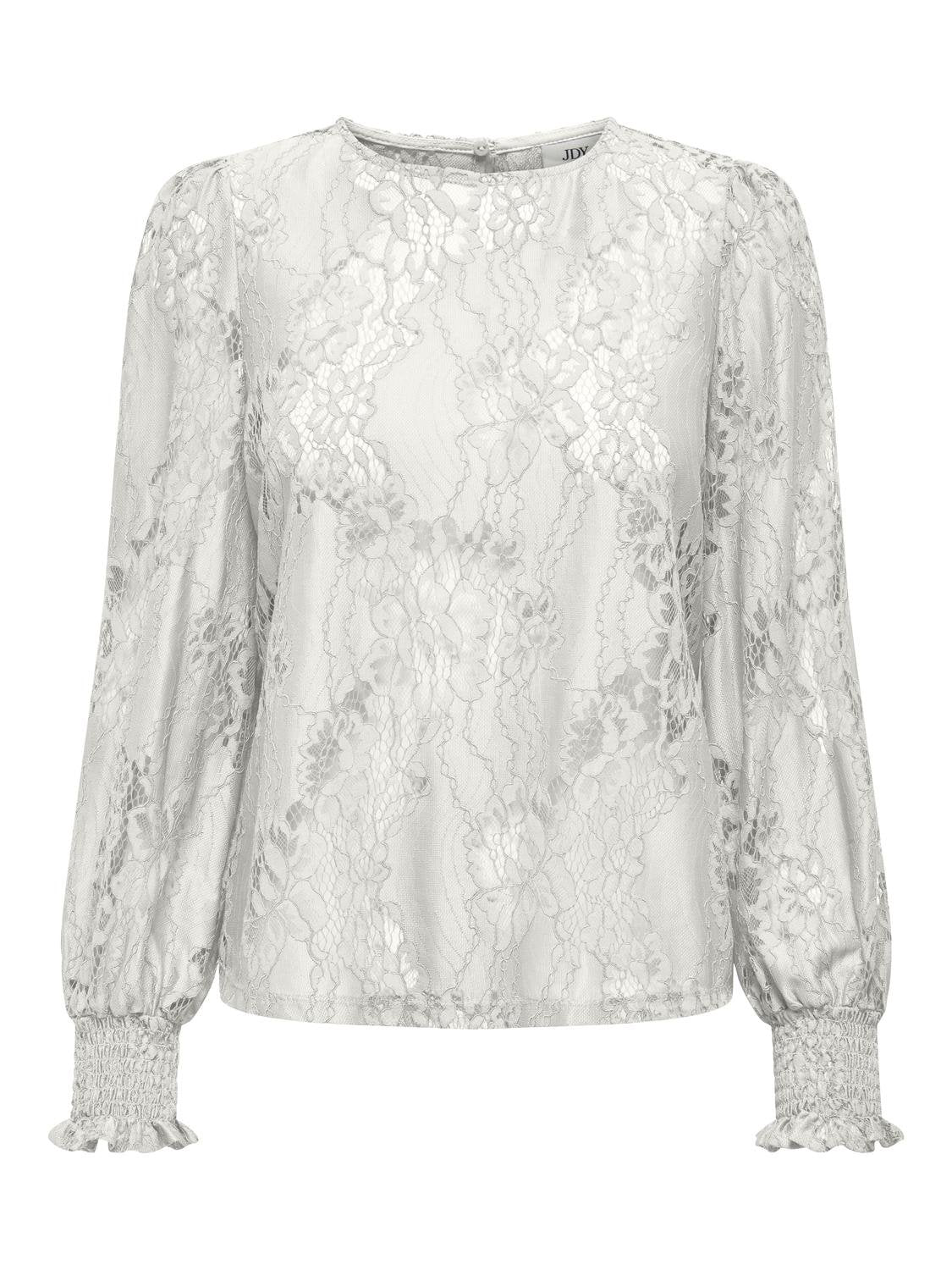 JDYDANIELLA L/S LACE TOP White