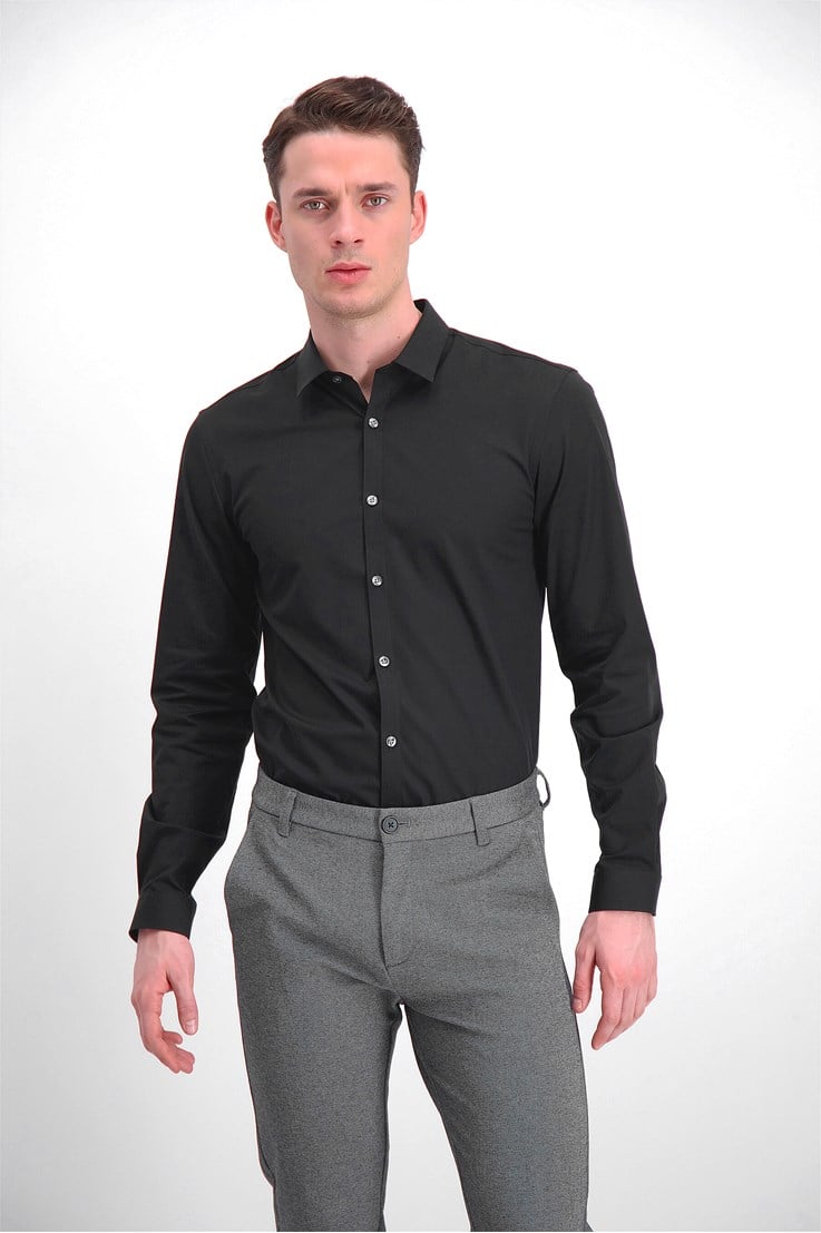 Plain twill stretch shirt