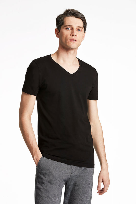 Mens stretch v-neck tee S